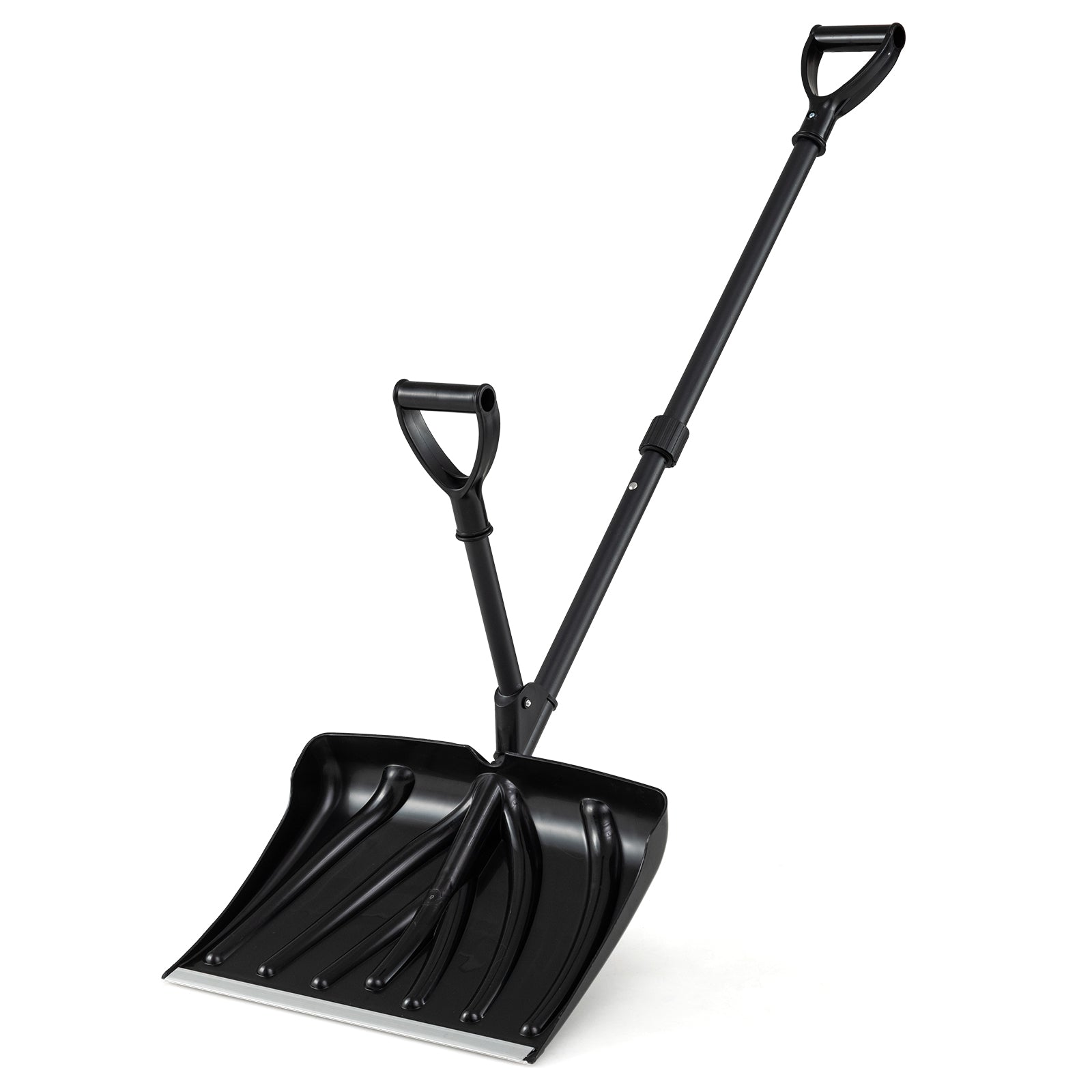 53 Inch Snow Shovel with Assist Handle for Driveway Car Garage Camping, Black