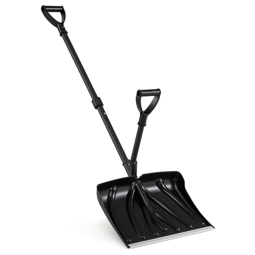 53 Inch Snow Shovel with Assist Handle for Driveway Car Garage Camping, Black