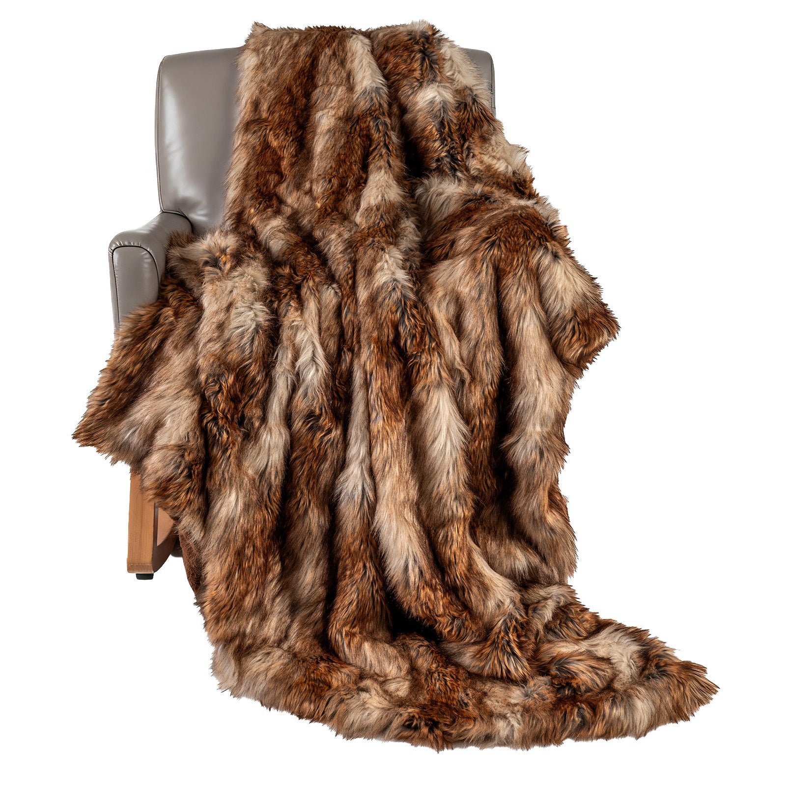 540GSM Soft Plush Fuzzy Luxury Faux Raccoon Fur Blanket for Bed-M, Golden Bedding at Gallery Canada