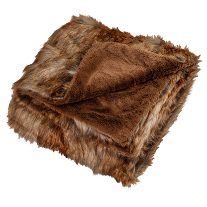 540GSM Soft Plush Fuzzy Luxury Faux Raccoon Fur Blanket for Bed-M, Golden Bedding at Gallery Canada