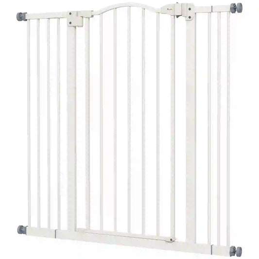 Extra Tall Dog Gate with Door, Pressure Fit, Auto Close, 29-39 Inches, White Houses, Kennels & Pens White at Gallery Canada