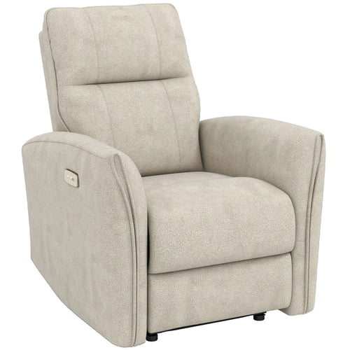 Power Recliner Chair, Fabric Upholstered, USB Ports, Footrest, Beige