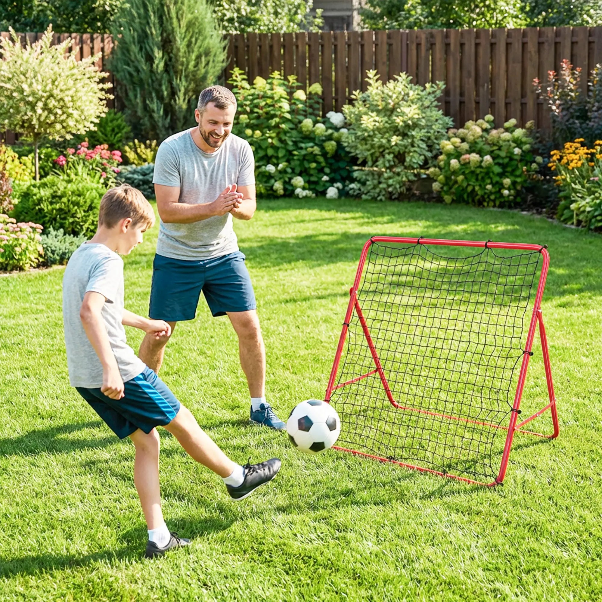 5 Angles Adjustable Soccer Rebounder Net, Multi-Sport Training, Red Soccer at Gallery Canada