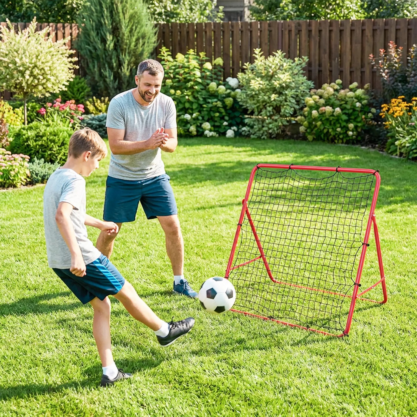 5 Angles Adjustable Soccer Rebounder Net, Multi-Sport Training, Red Soccer at Gallery Canada