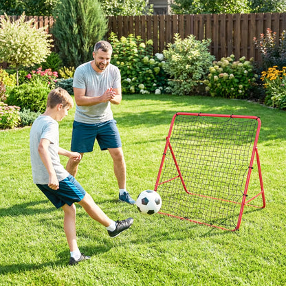 5 Angles Adjustable Soccer Rebounder Net, Multi-Sport Training, Red Soccer at Gallery Canada