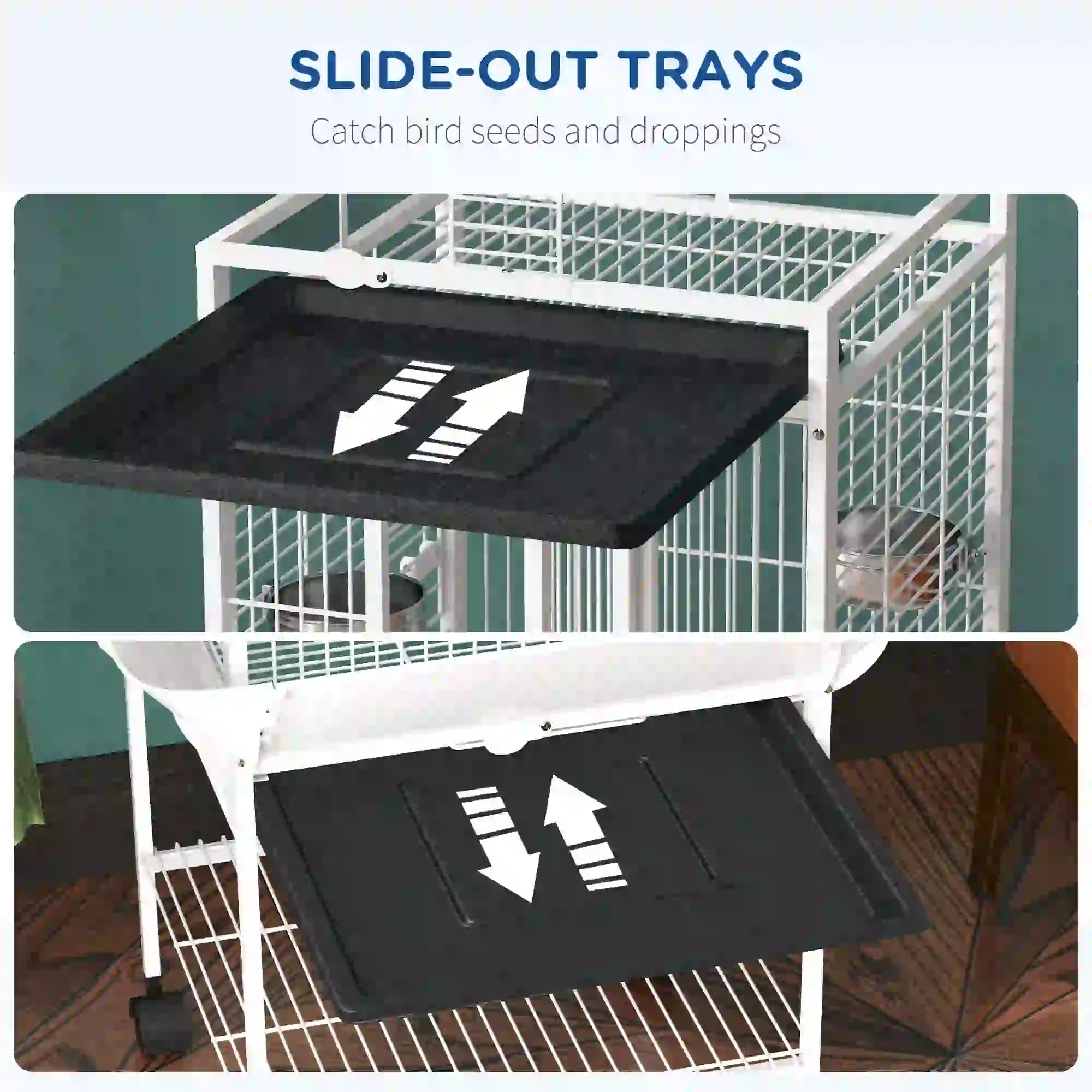61.5 Inch Bird Cage for Parakeet, Cockatiel, Stand, Pull Out Tray, Play Top Bird Cages at Gallery Canada