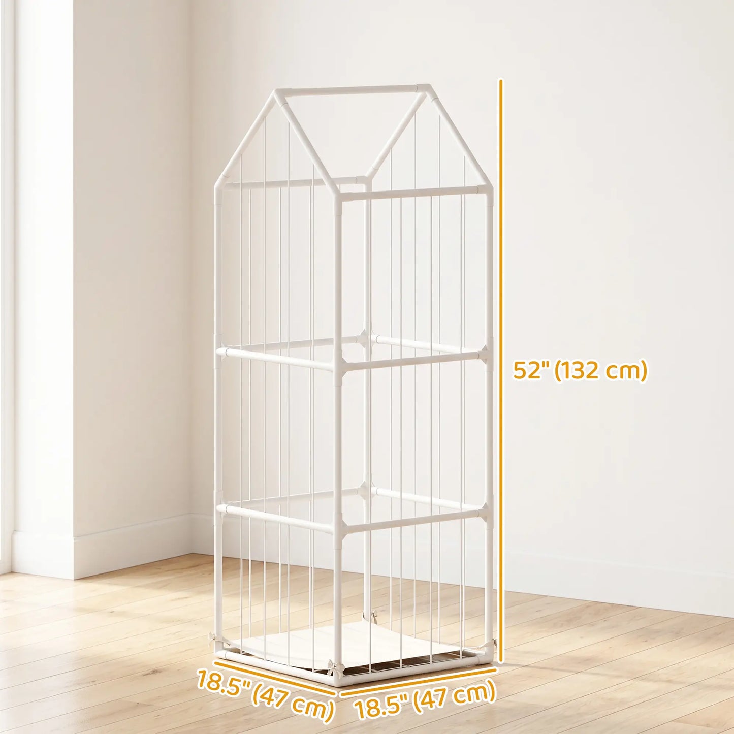 Stuffed Animal Storage Organizer, Waterproof Bottom, 47x47x132cm, no color