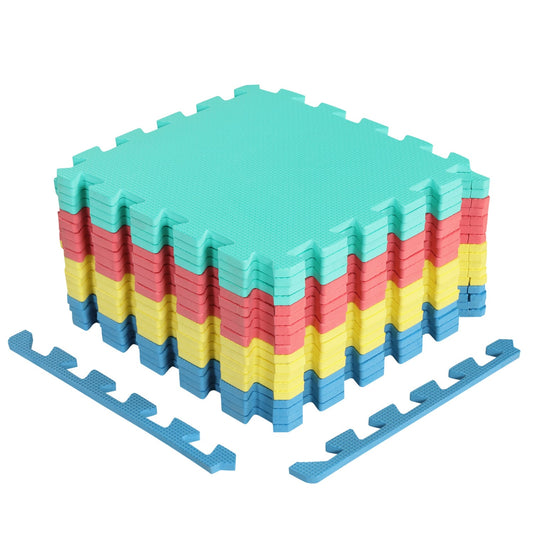 54 Pack EVA Foam Floor Tiles with Non-Slip & Borders for Home Gym, Multicolor Decorative Fencing & Flooring Multicolor at Gallery Canada