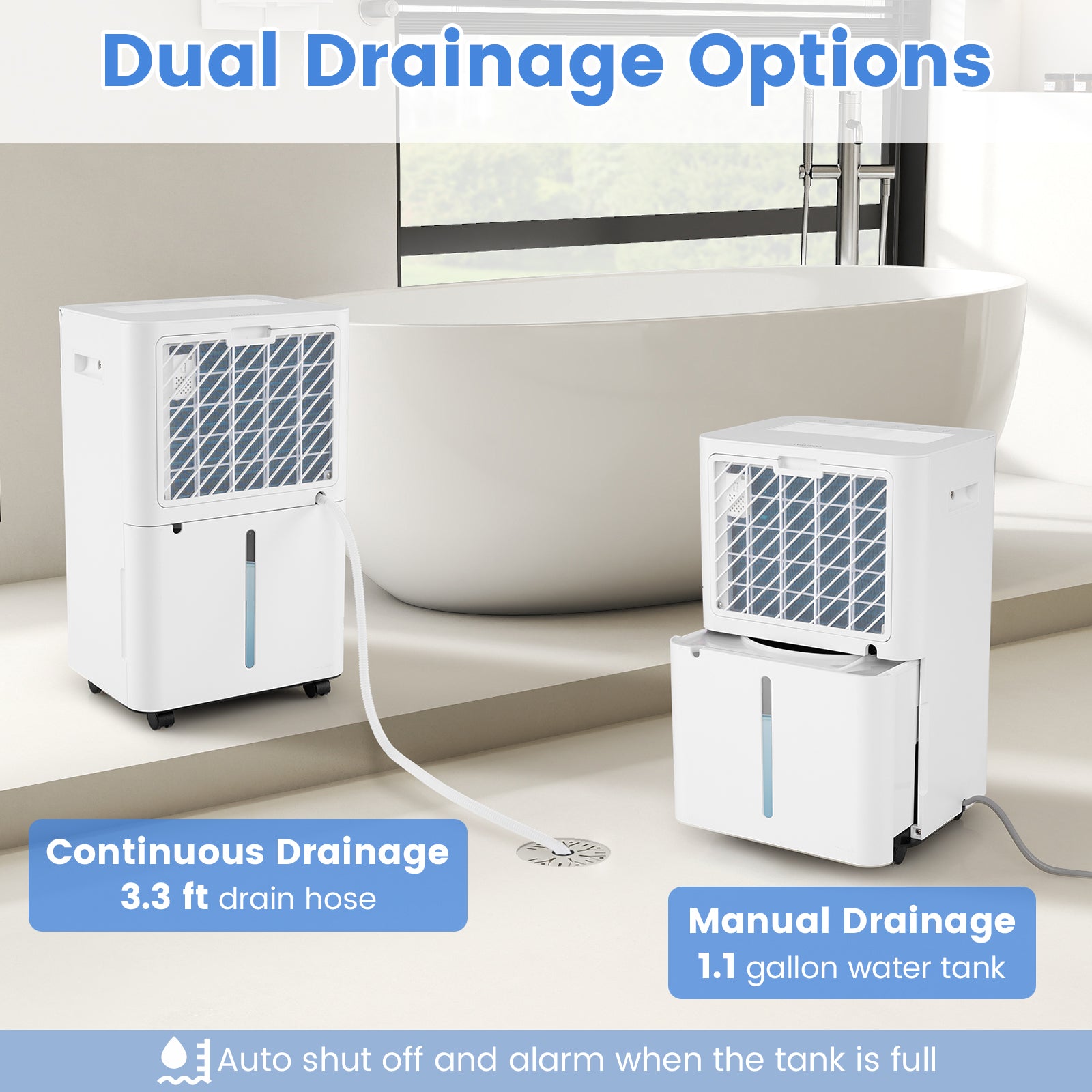 54 Pints Dehumidifier, 4500 Sq.Ft, White Dehumidifiers at Gallery Canada