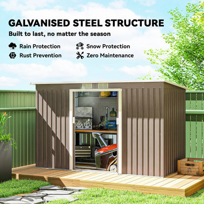 9' x 4' Metal Storage Shed, Foundation Kit, Ventilation, Light Grey Sheds at Gallery Canada