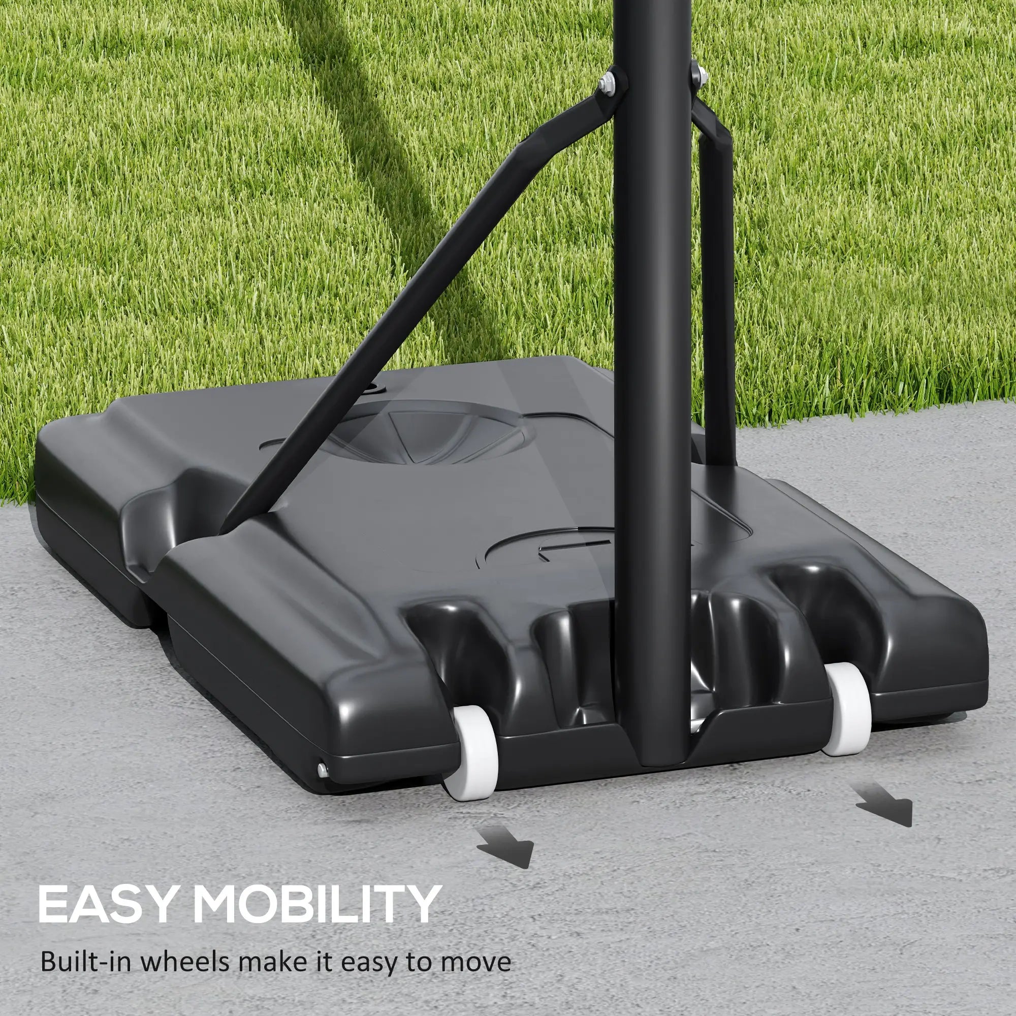 Portable Basketball Hoop, 7.7-10ft, Free Weight, Wheels, 43