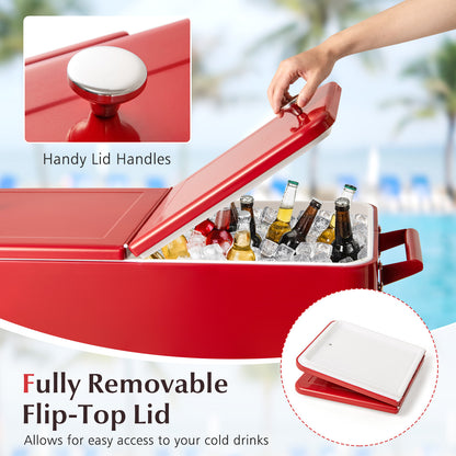 Portable Patio Cooler with Bottom Storage Shelf and Bottle Opener, Red Coolers at Gallery Canada