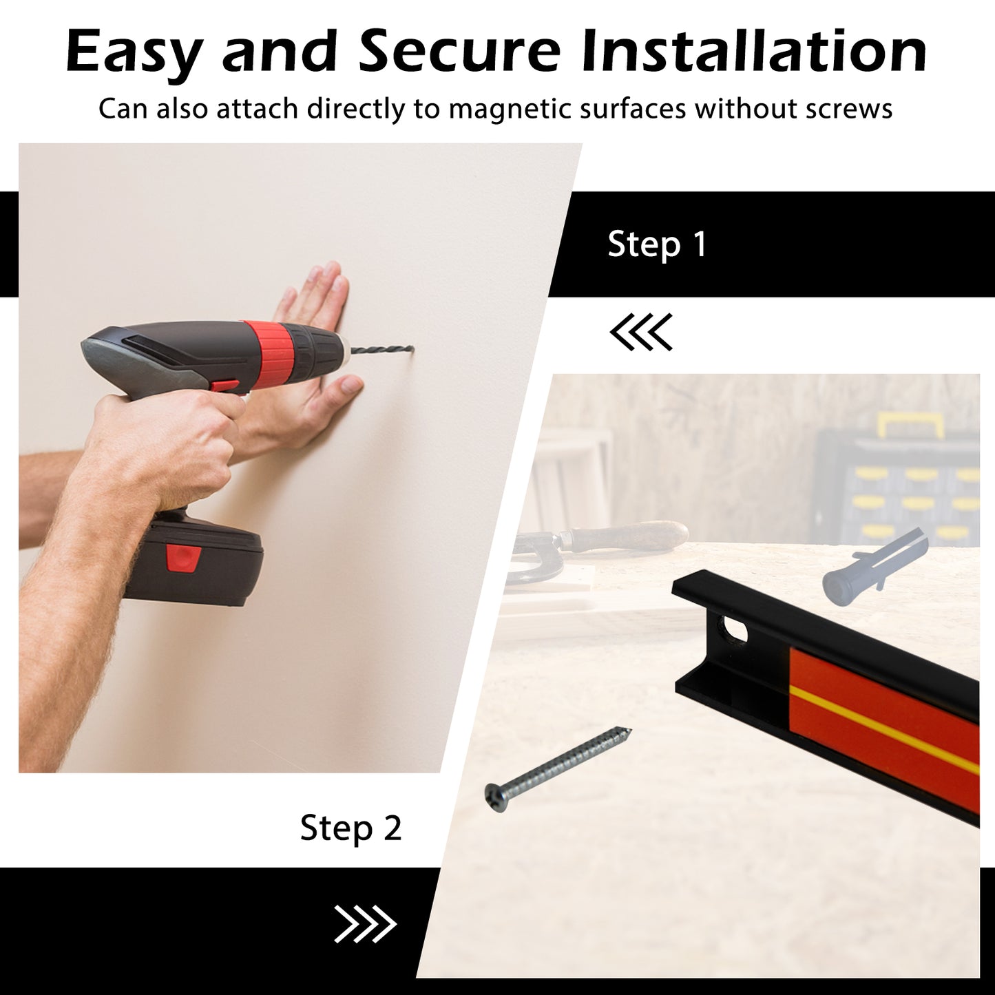 18 Inch Magnetic Tool Holder Strip with Mounting Screws, Red Garages at Gallery Canada
