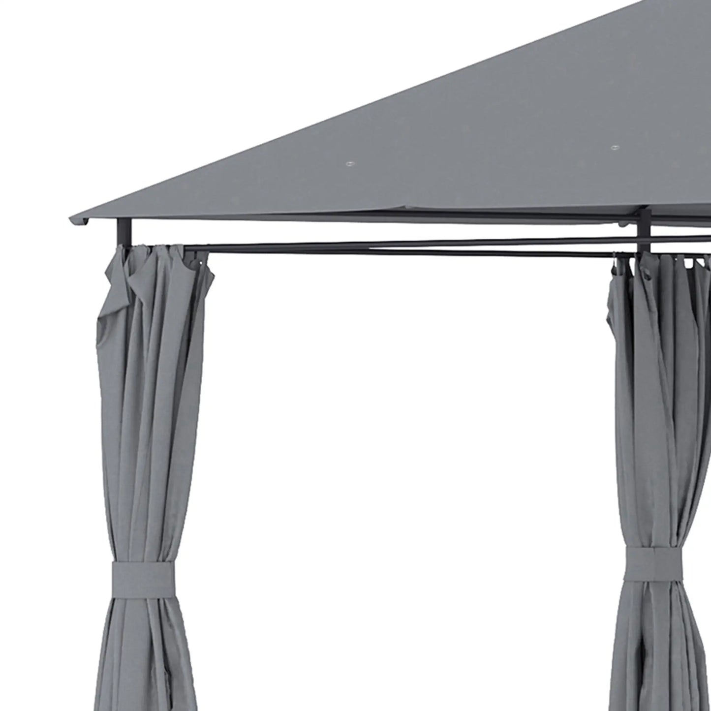 13'x10' Steel Patio Gazebo, Soft Top, 6 Removable Curtains, Grey Gazebos at Gallery Canada