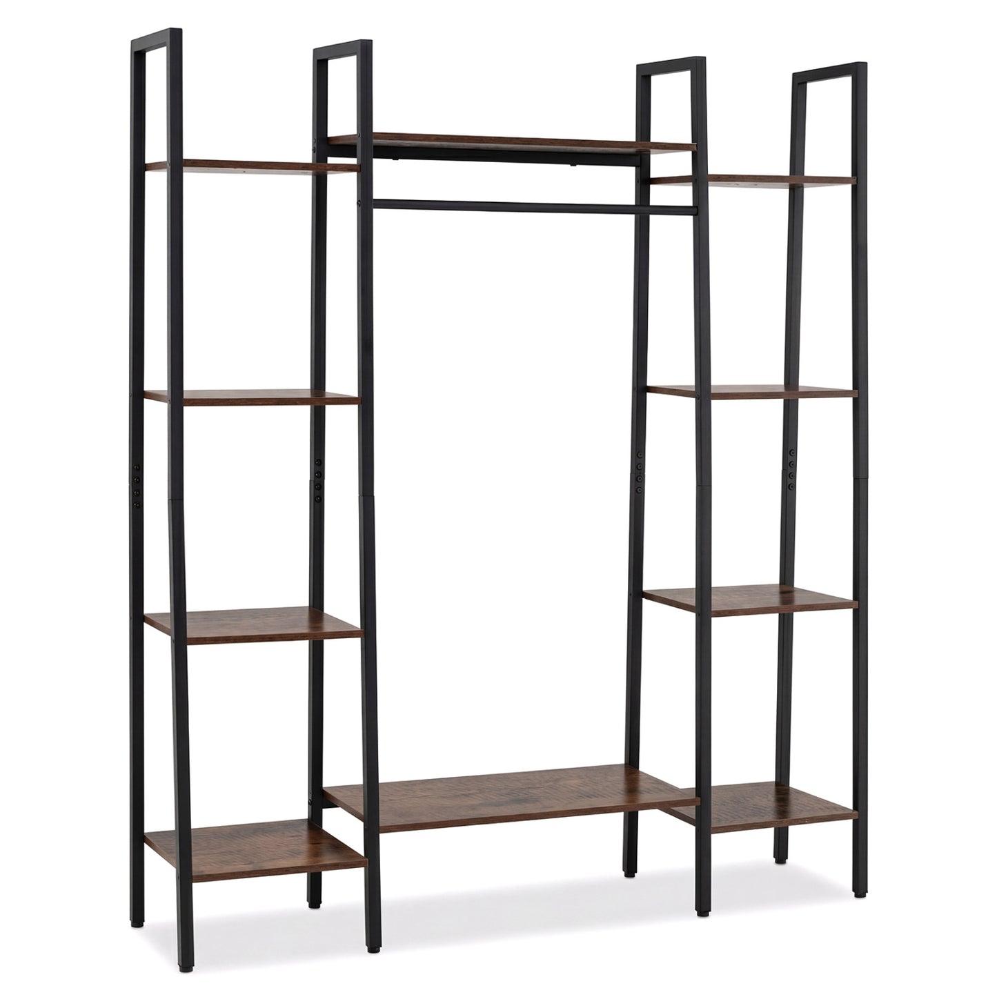 10-Tier Plant Stand With LED Lights, 55.5 Inch, Rustic Brown