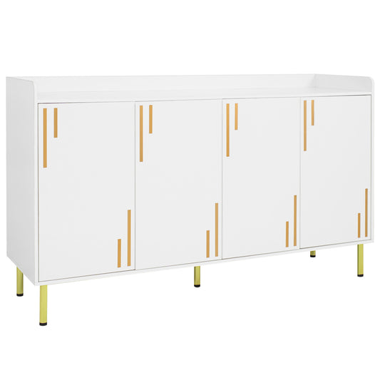 55" Buffet Cabinet, 4 Doors, Credenza, White Sideboards Cabinets & Buffets White at Gallery Canada