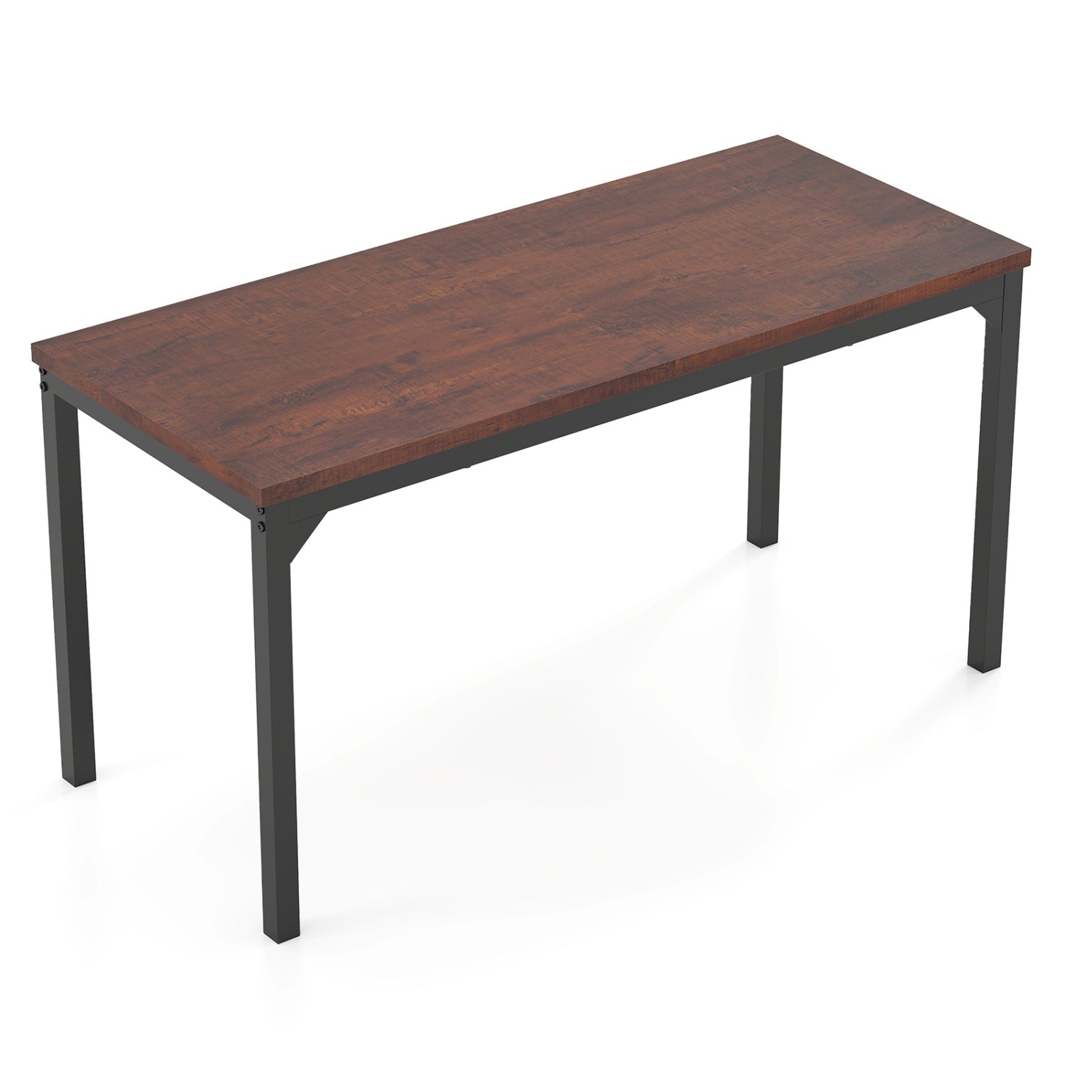 55 Inch Conference Table, Heavy-Duty Metal Frame, Brown Writing Desks Brown at Gallery Canada