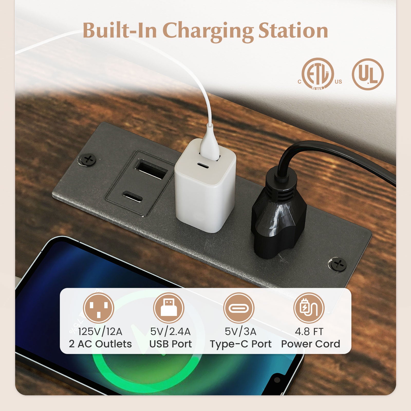 55 Inch Reversible L Shaped Desk with 3 Drawers Home Office Desk with Adjustable Shelf, Rustic Brown L-Shaped Desks at Gallery Canada