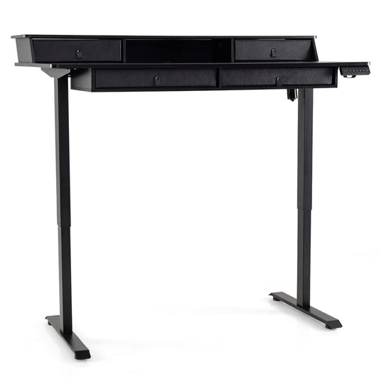 55"x27" Electric Standing Desk With Drawers, Black Standing Desks Black at Gallery Canada