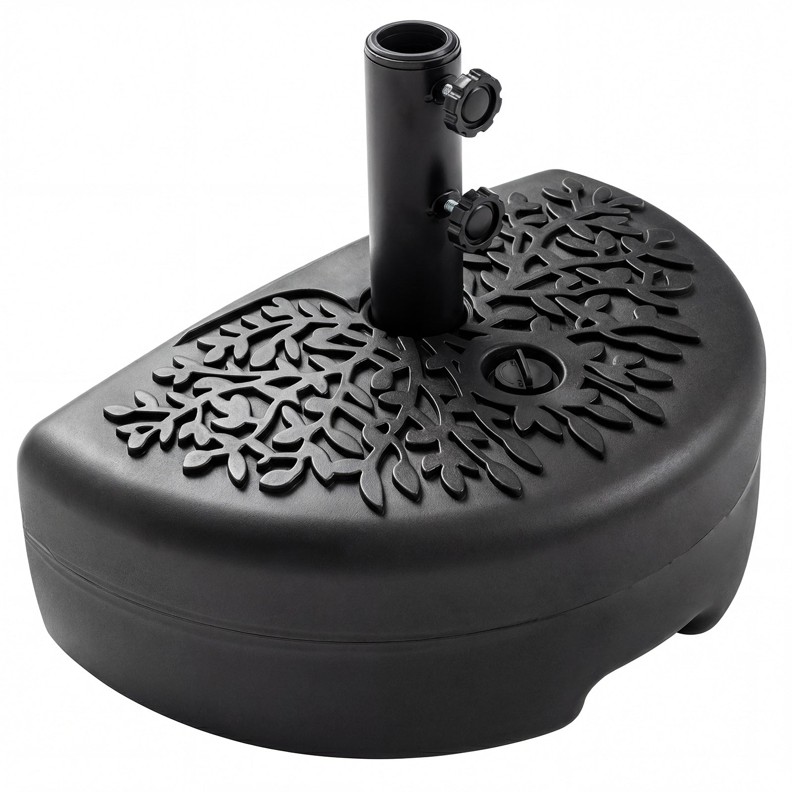 55 LBS Half Round Patio Umbrella Base for Deck Lawn Poolside, Black Outdoor Umbrella Bases Black at Gallery Canada