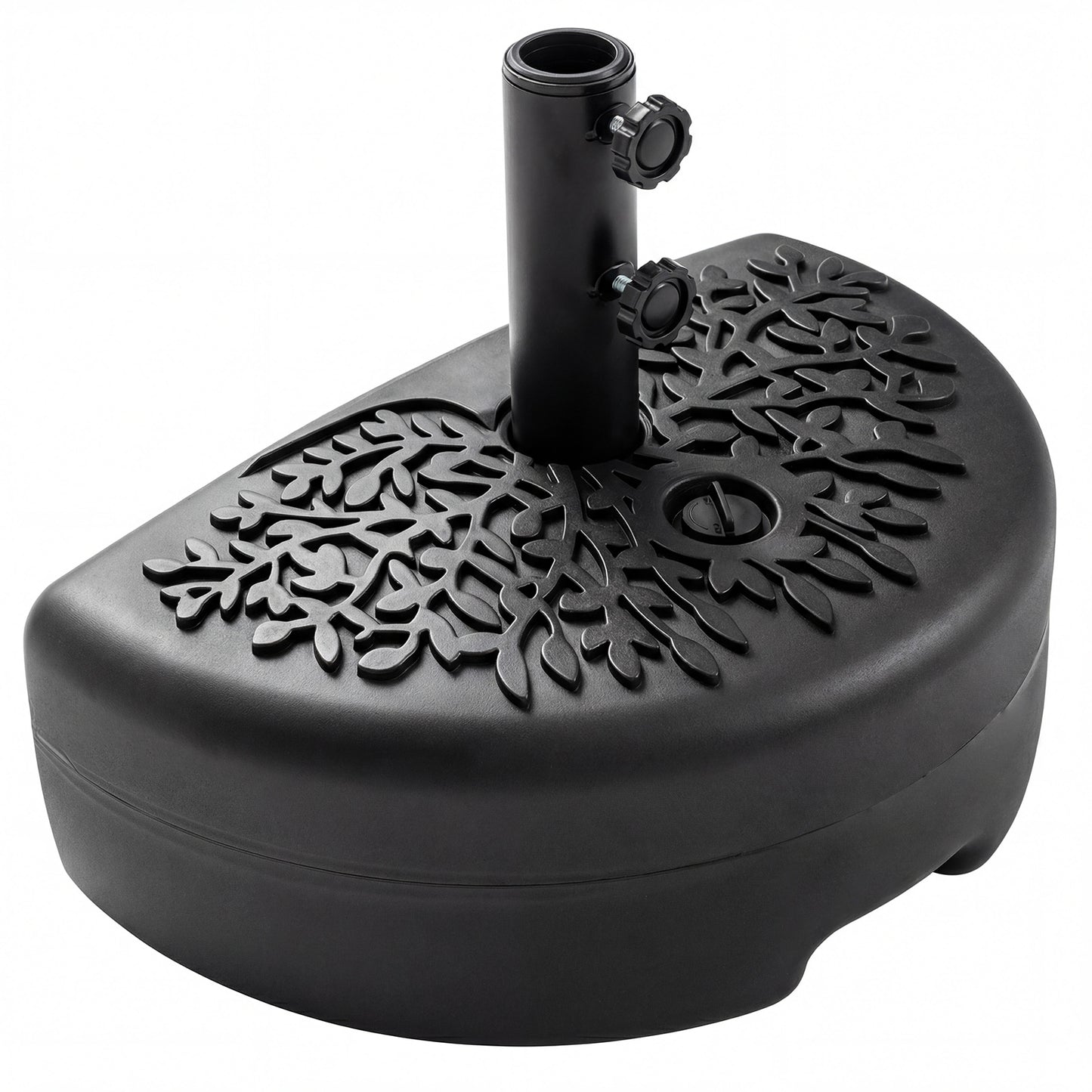 55 LBS Half Round Patio Umbrella Base for Deck Lawn Poolside, Black Outdoor Umbrella Bases Black at Gallery Canada