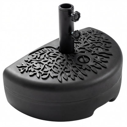 55 LBS Half Round Patio Umbrella Base for Deck Lawn Poolside, Black Outdoor Umbrella Bases Black at Gallery Canada