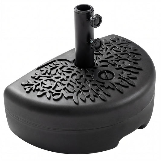 55 LBS Half Round Patio Umbrella Base for Deck Lawn Poolside, Black Outdoor Umbrella Bases Black at Gallery Canada
