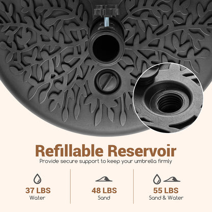 55 LBS Half Round Patio Umbrella Base for Deck Lawn Poolside, Black Outdoor Umbrella Bases at Gallery Canada