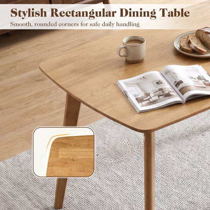 55" Solid Wood Dining Table for 4-6, Natural
