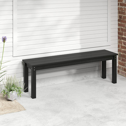 55" HDPE Outdoor Bench 2-3 People Weatherproof Backless Patio Garden Bench, Black Outdoor Benches at Gallery Canada
