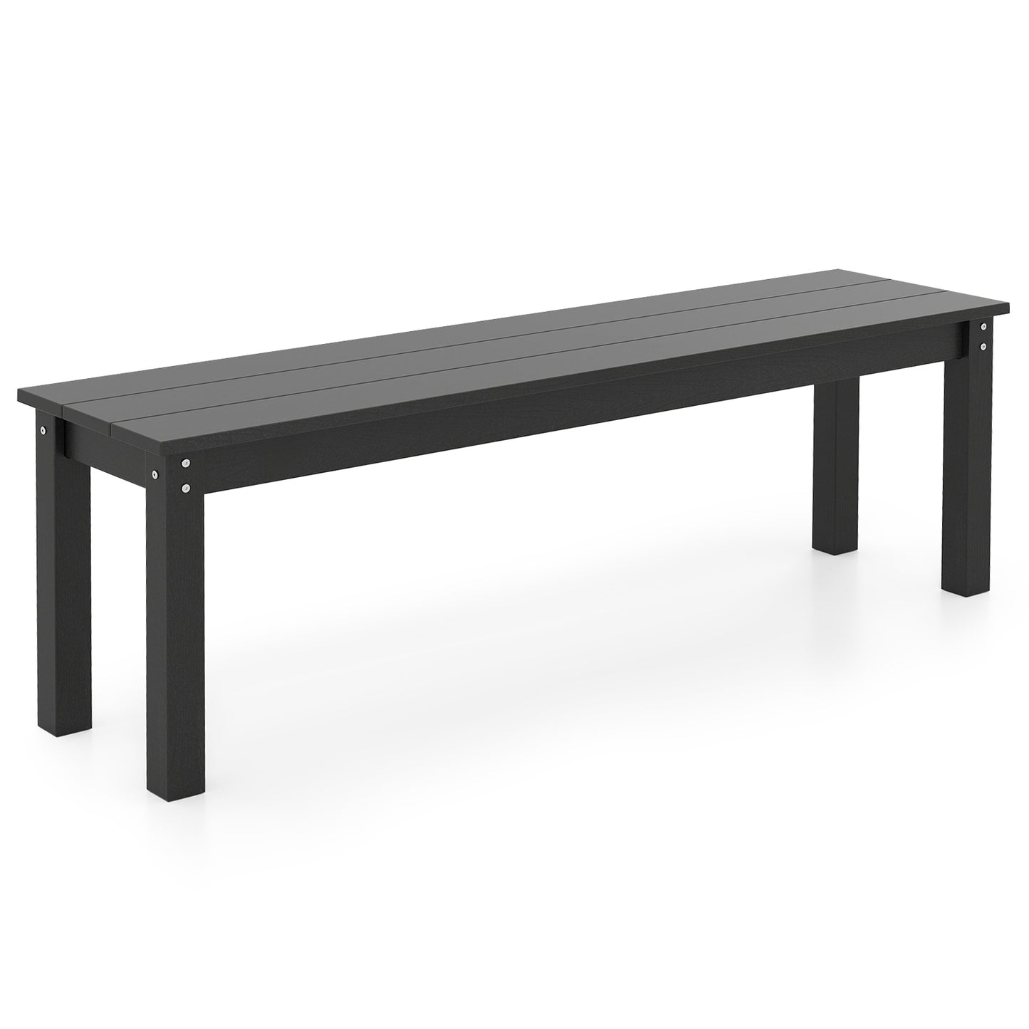 55" HDPE Outdoor Bench 2-3 People Weatherproof Backless Patio Garden Bench, Black Outdoor Benches Black at Gallery Canada