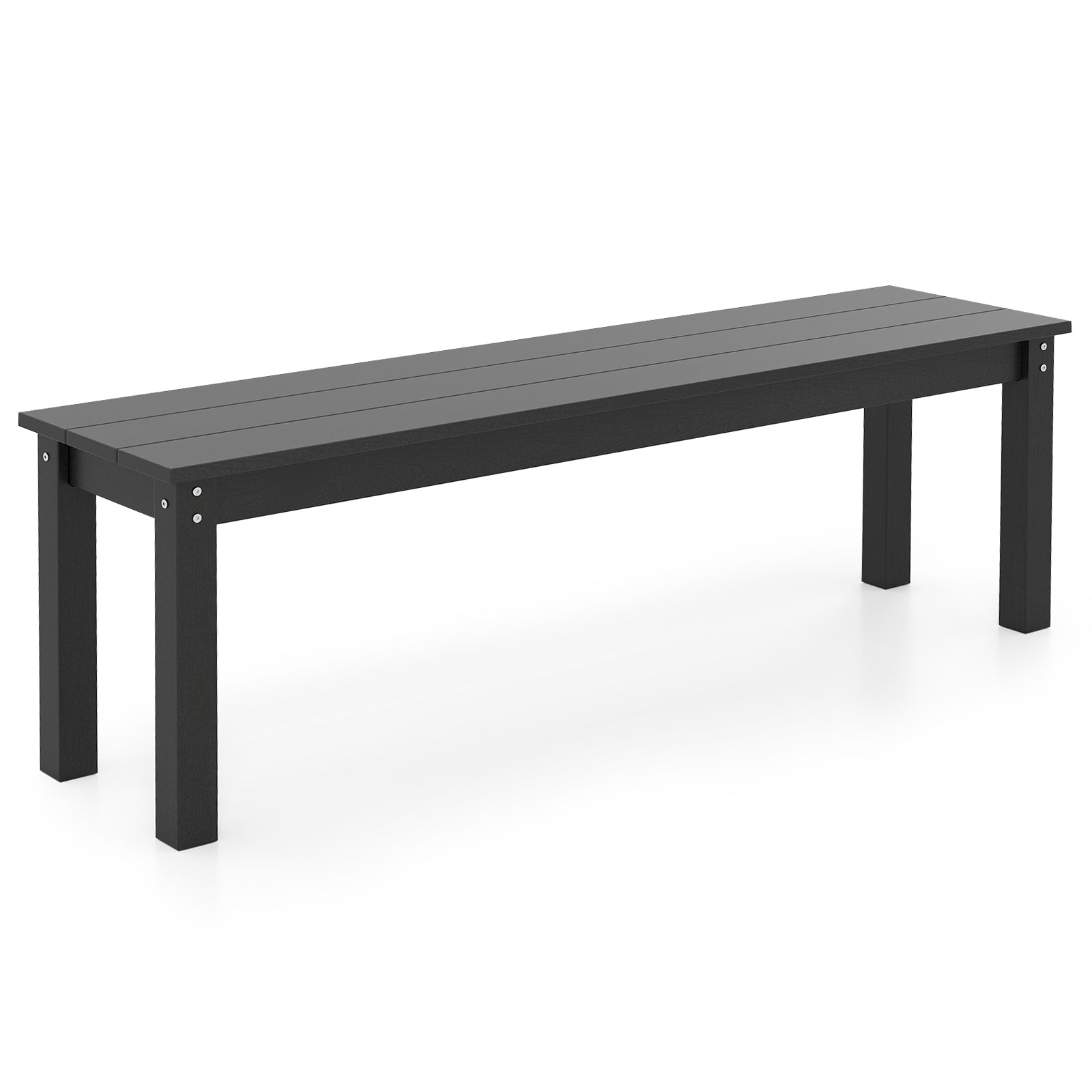 55" HDPE Outdoor Bench 2-3 People Weatherproof Backless Patio Garden Bench, Black Outdoor Benches at Gallery Canada