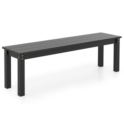 55" HDPE Outdoor Bench 2-3 People Weatherproof Backless Patio Garden Bench, Black Outdoor Benches at Gallery Canada