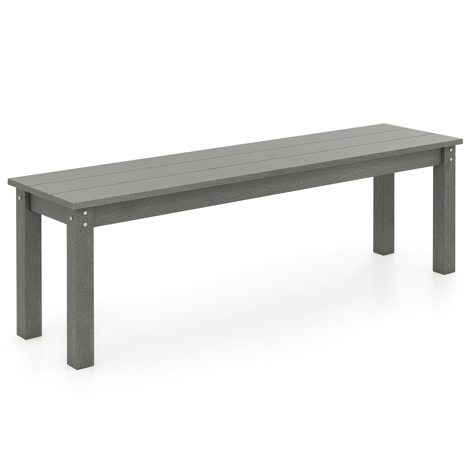 55" HDPE Outdoor Bench 2-3 People Weatherproof Backless Patio Garden Bench, Gray Outdoor Benches Gray at Gallery Canada