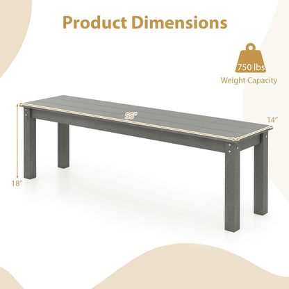 55" HDPE Outdoor Bench 2-3 People Weatherproof Backless Patio Garden Bench, Gray Outdoor Benches at Gallery Canada