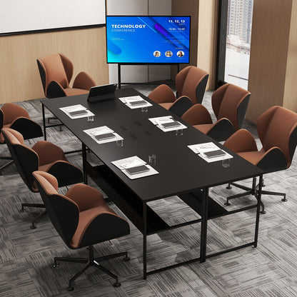 55 x 24 Inch Computer Desk With Power Outlets, USB Ports, Black Computer Desks at Gallery Canada