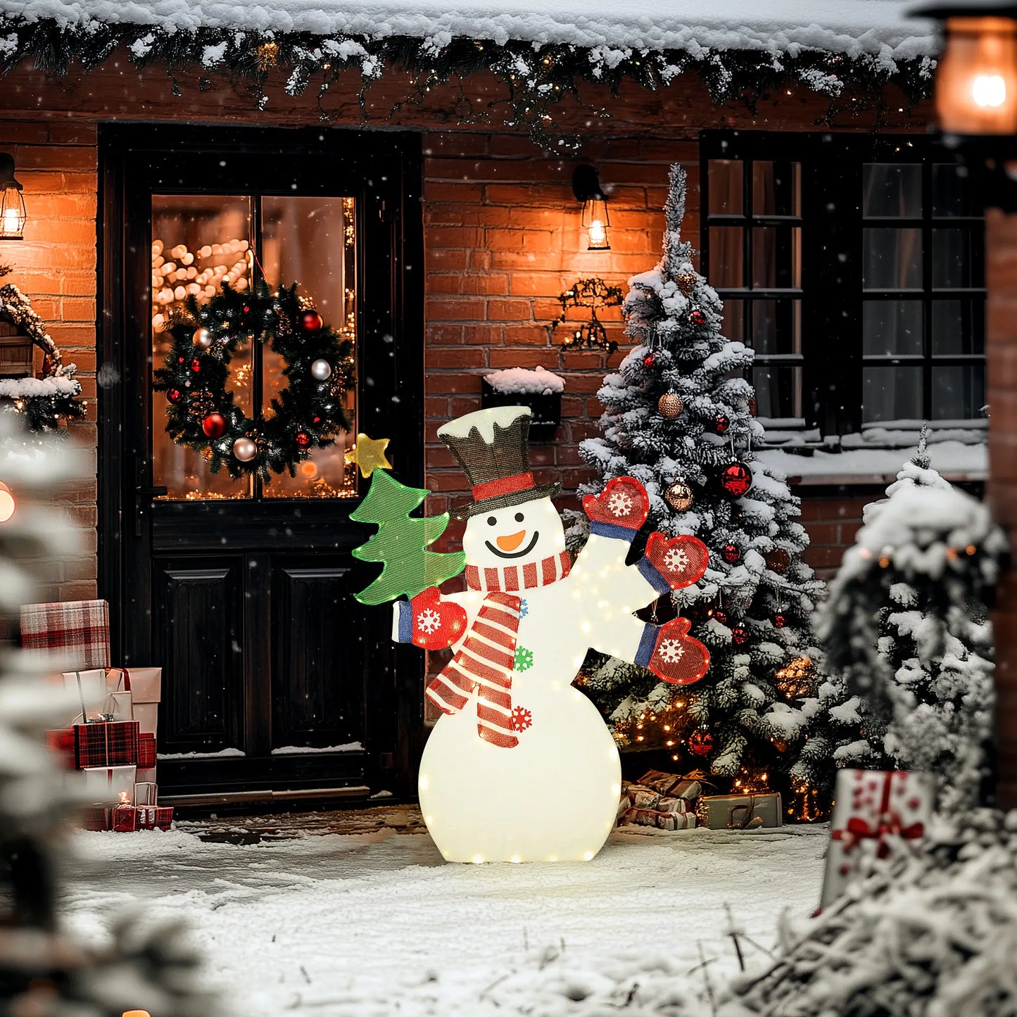4FT Lighted Snowman, 148 LEDs, IP44 Waterproof, Outdoor Yard Decor Christmas Decorations at Gallery Canada