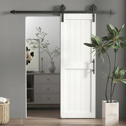 Barn Door with 5FT Sliding Hardware Kit, White