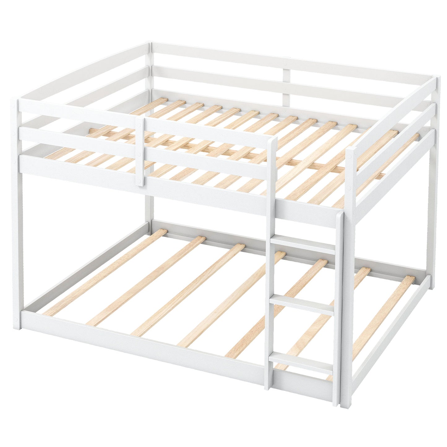 Full Over Full Bunk Bed Low-to-ground Bunk Bed, White Bunk Bed Frame at Gallery Canada