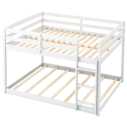 Full Over Full Bunk Bed Low-to-ground Bunk Bed, White Bunk Bed Frame at Gallery Canada