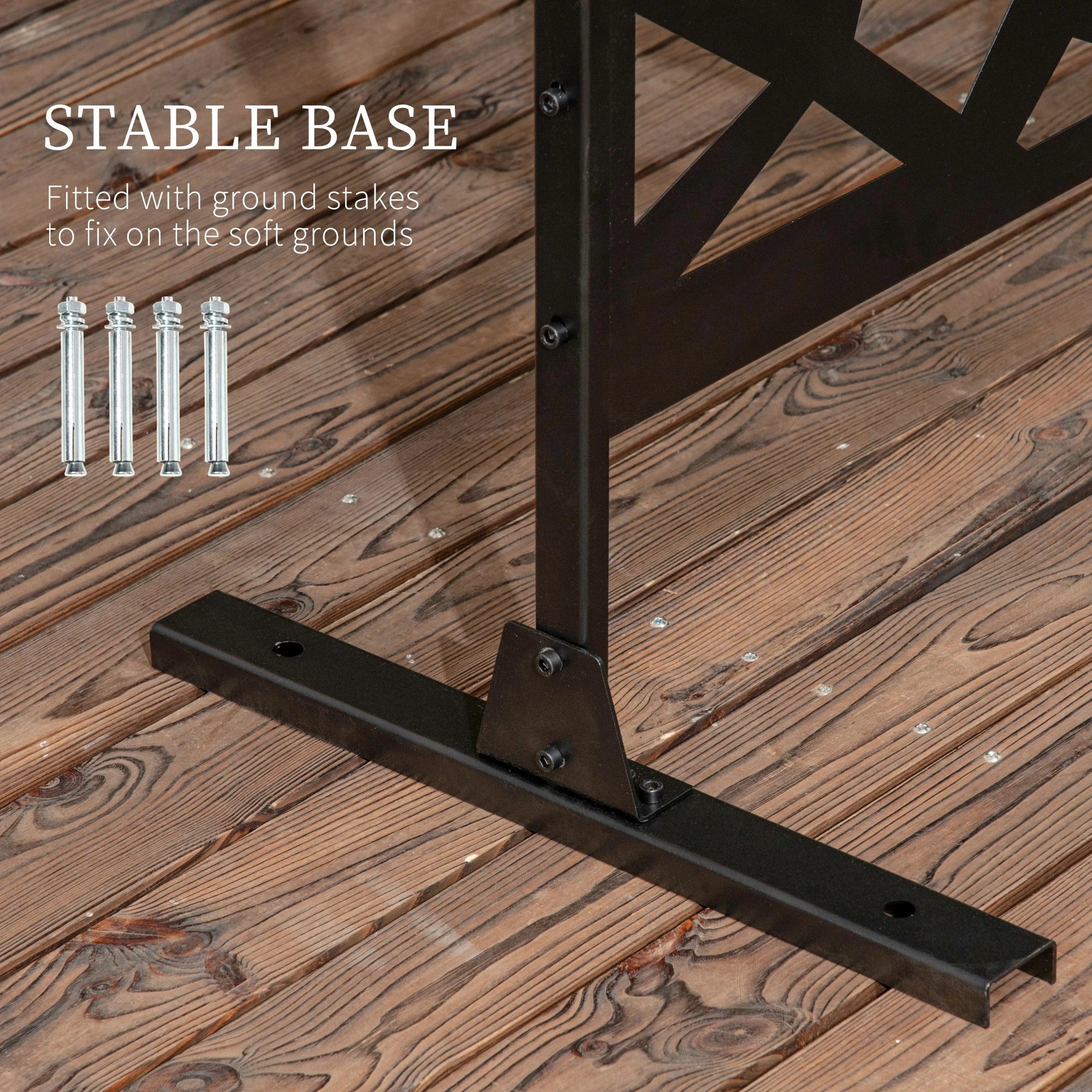 Garden Privacy Screen, Outdoor Metal Divider, Irregular Fence Style, Black Side Awnings at Gallery Canada