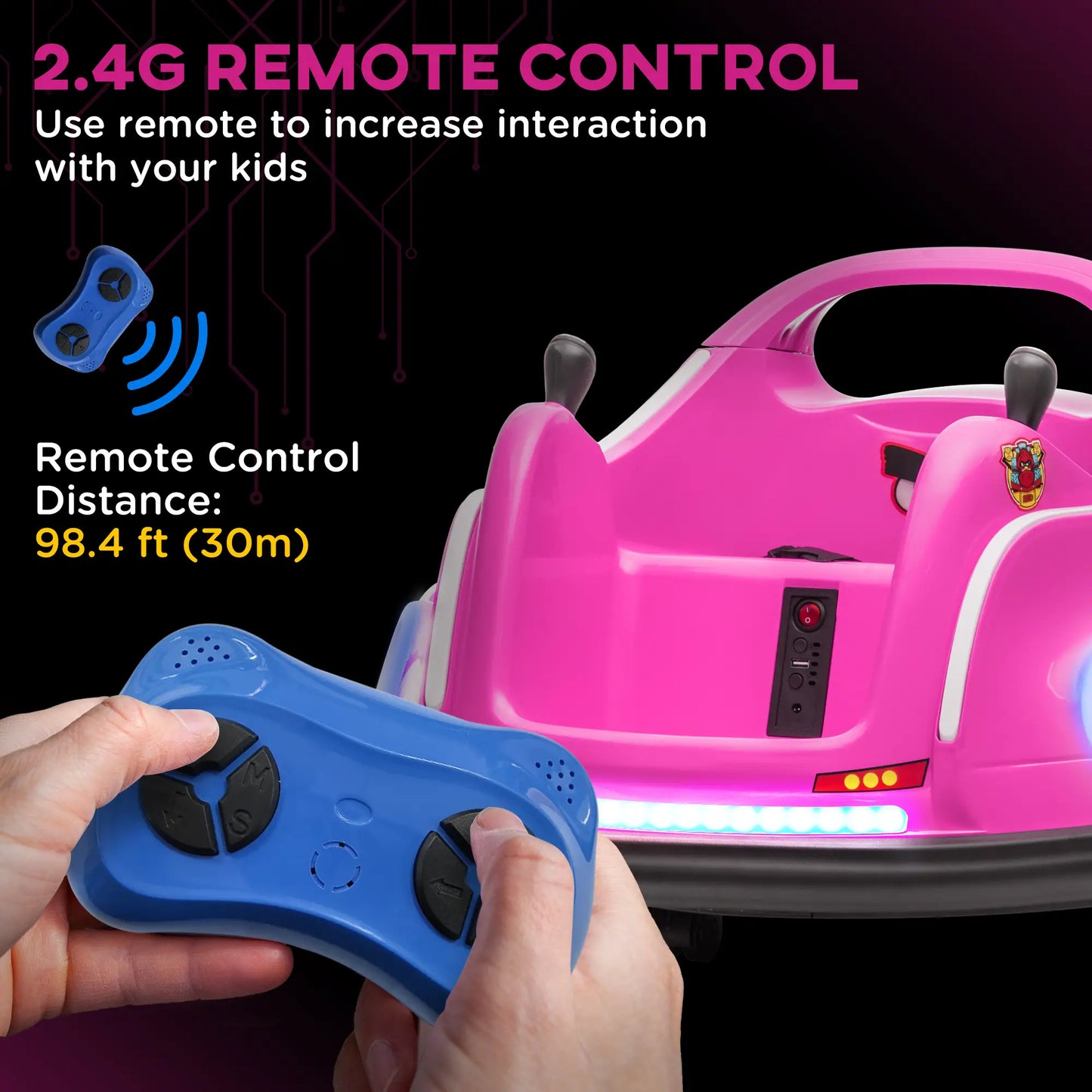 Electric Ride On Car, 12V, 360 Degree Spin, Dual Joysticks, Pink Electric Ride On Toys at Gallery Canada