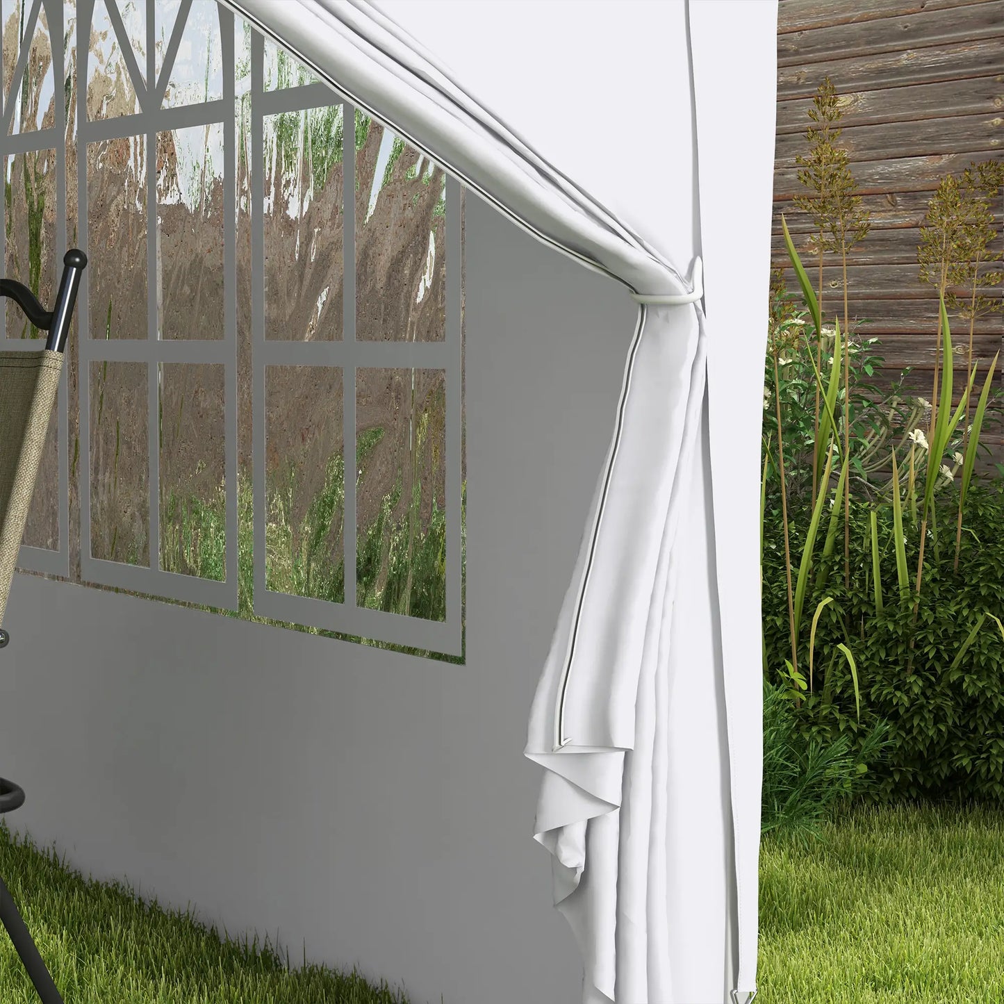9.7' x 9.7' Outdoor Pop Up Tent, Wedding Gazebo Canopy, White Pop Up Canopies at Gallery Canada