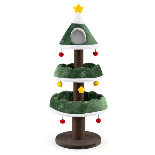 56.5" Multi-Level Cat Tower, Green