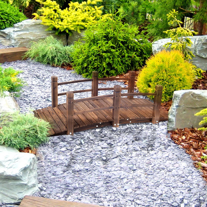 5FT Wood Garden Bridge, Outdoor Decorative Landscape, Stained Wood Garden Bridges at Gallery Canada
