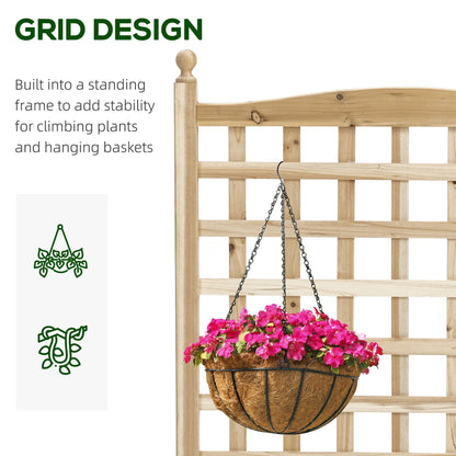 Raised Garden Bed With Trellis, Wood Planter Box, 25.2" x 11" x 47.2" Natural Wood Raised Garden Beds at Gallery Canada
