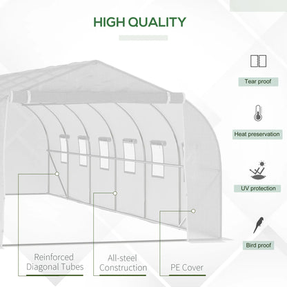 26'L x 10'W x 6.8'H Walk-In Greenhouse, Steel Frame, White Tunnel Greenhouses at Gallery Canada
