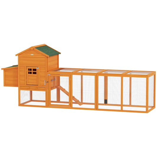 117 Extra Large Chicken Coop, Asphalt Roof, Wooden Hen House, Slide-out Tray, Quail Hutch, Nesting Box, Orange Chicken Coops Orange, Green at Gallery Canada