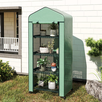 Portable Greenhouse, 4 Tier Shelves, PE Cover, Green Walk In Greenhouses at Gallery Canada