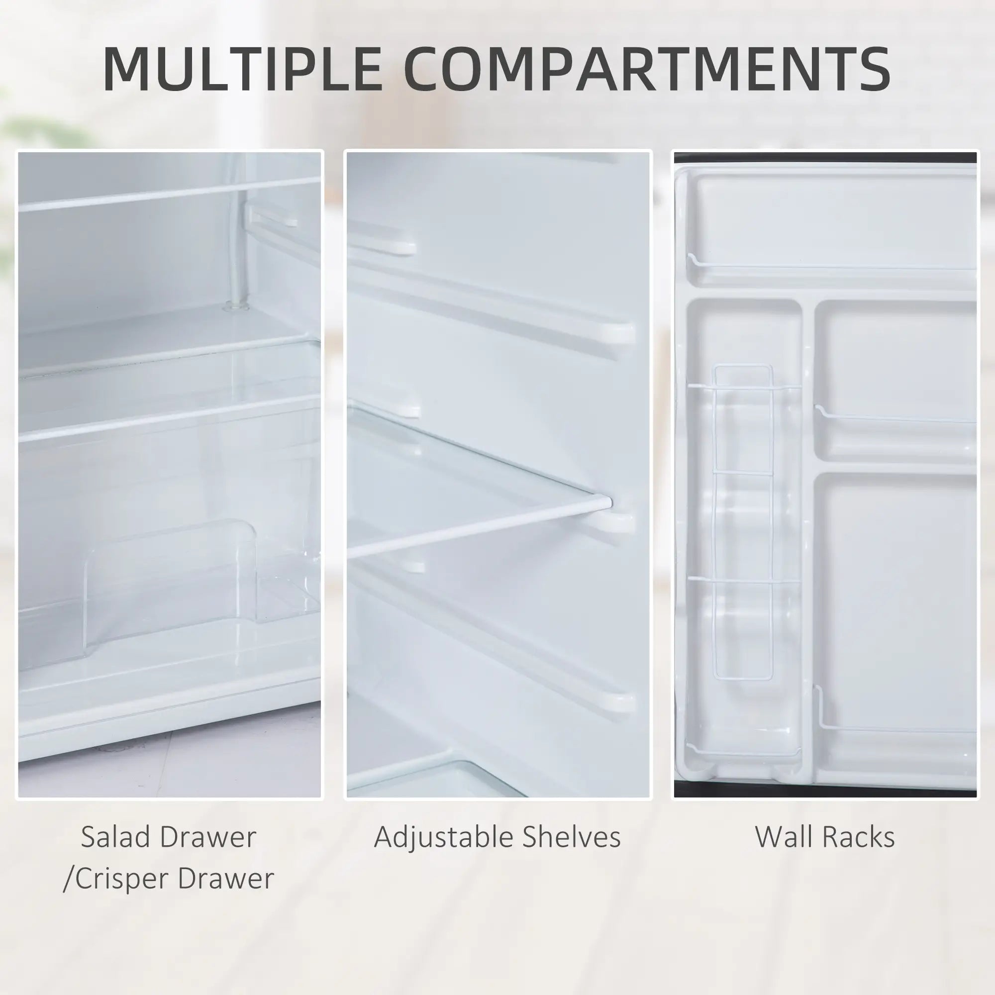 Compact Refrigerator, Mini Fridge with Freezer, Adjustable Shelf, Silver Small Kitchen Appliances at Gallery Canada